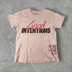 Vlone x NAV Shirt Mens Medium Pink Good Intentions‎ Short Sleeve Graphic Tee